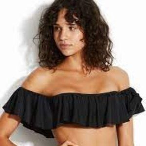 NWT Seafolly Cold Shoulder Bandeau in Black